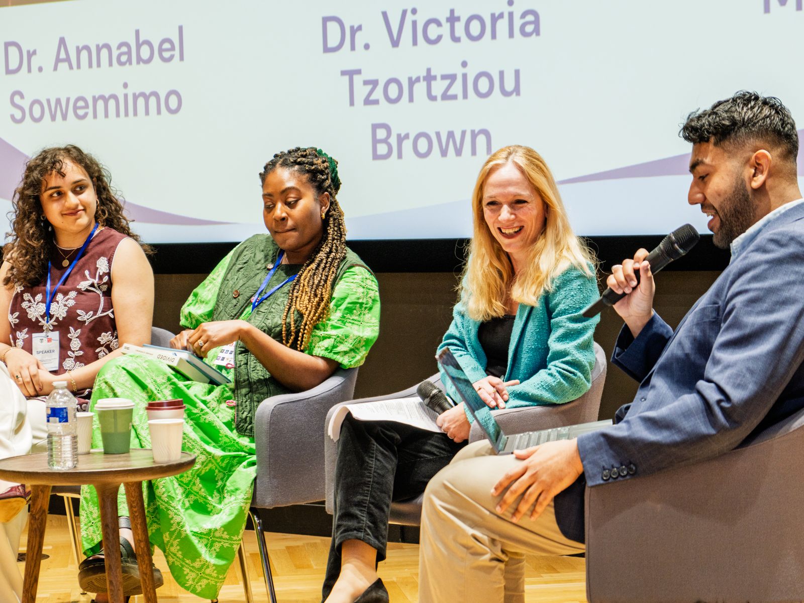 Panellists in conversation at MEDNEX, photographed by Kyros